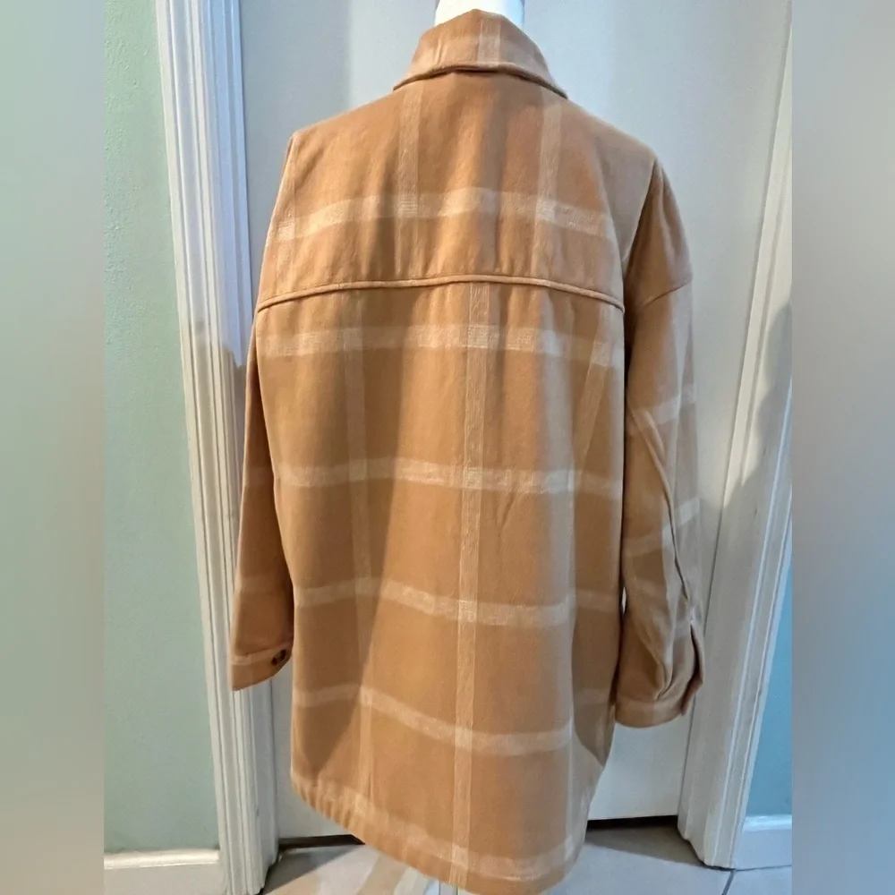 Sonoma Shacket, New! Tan and white, size 0X - Picture 8 of 16